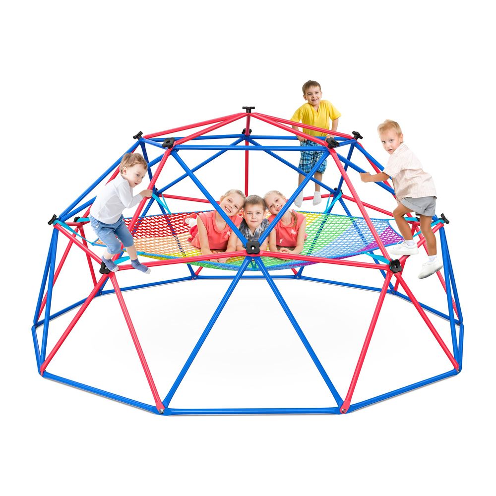 Kids Outdoor Monkey Bars - Climbing Dome with Climbing Cargo Net,