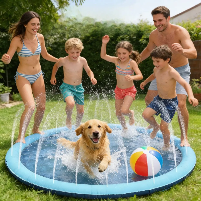 Sprinkler Splash Pad - 150cm Thickened Anti-Slip Pet Splash Pad