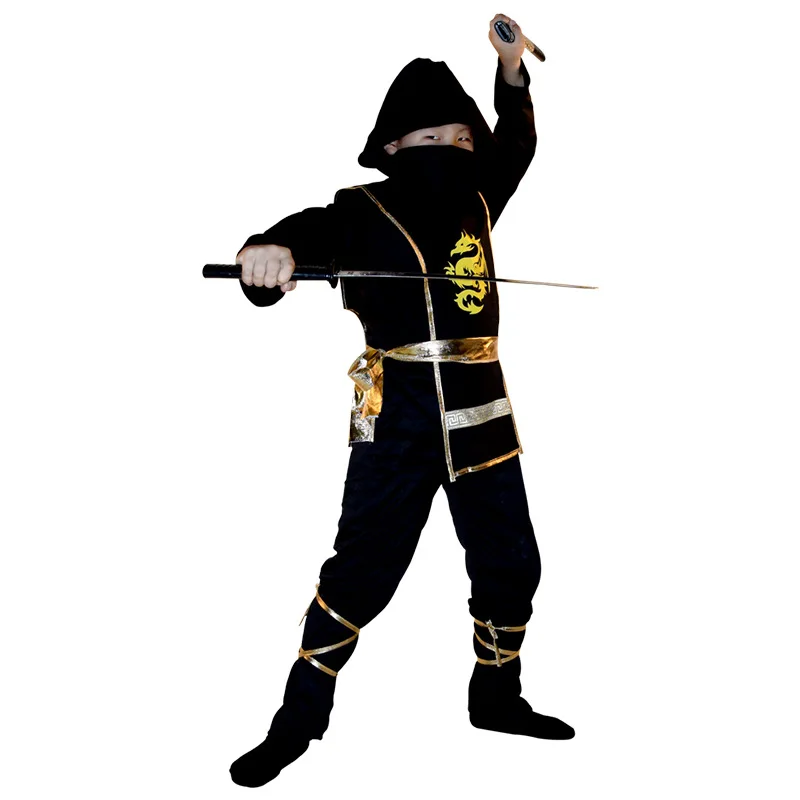 Kids Outdoor Ninja Warrior Course - New Red Ninja Costume Boy Halloween