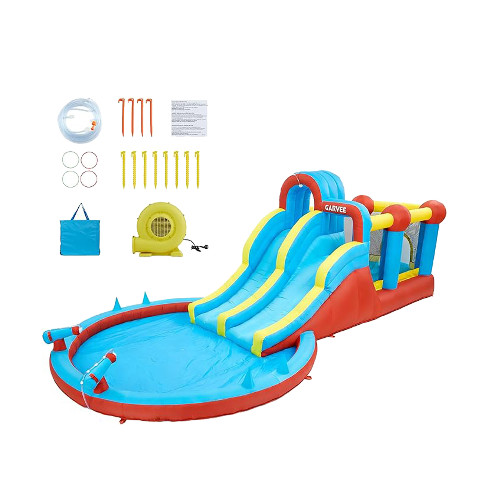 Kids Outdoor Climbing Wall - All-Season 8-in-1 Inflatable Water Park –