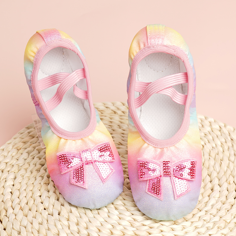 Kids Indoor Outdoor Slippers - Girls Ballet Shoes PU Dance Shoe