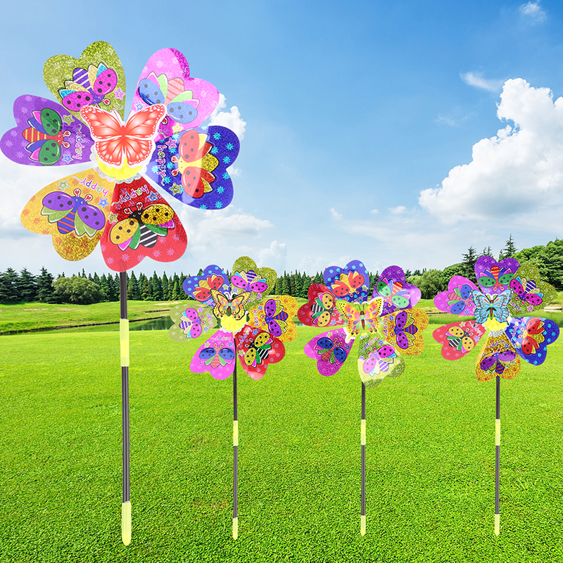 Kids Outdoor Yard - 1Pc Colorful Sequin Windmill Cartoon Animal
