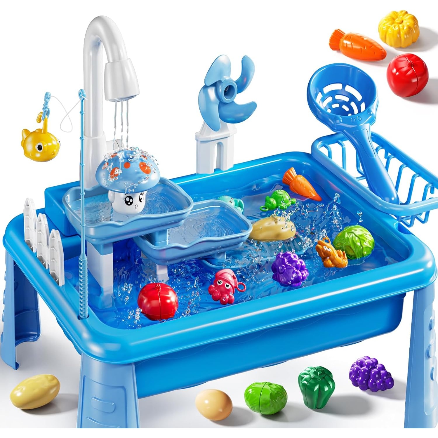 Kids Outdoor Picnic Table - Water Table Play Sink Toy for