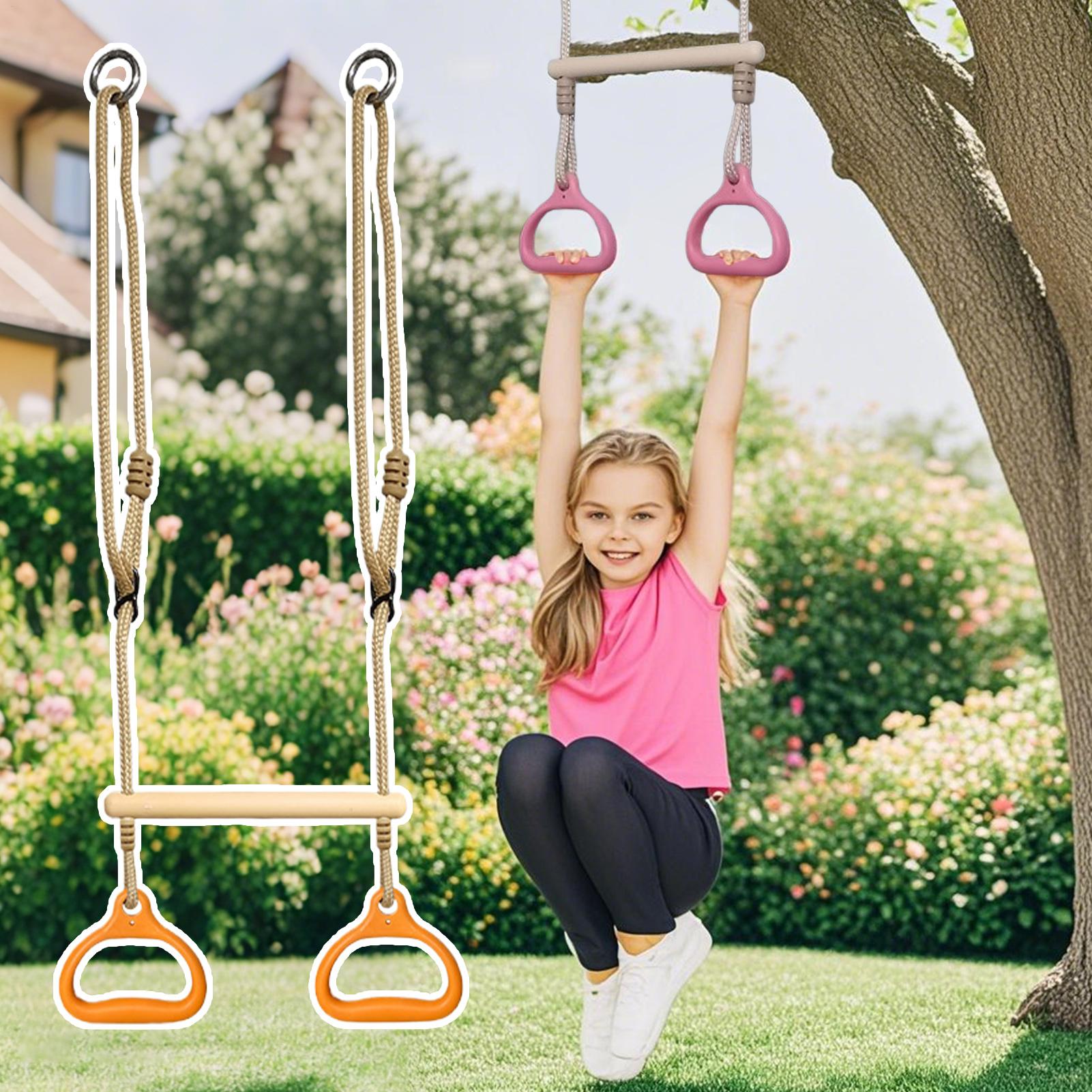 Kids Outdoor Monkey Bars - Swing Bar Ergonomic Heavy Duty Outdoor