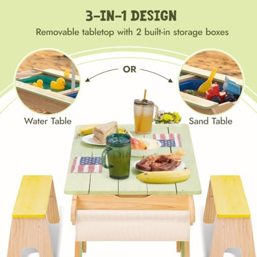 Indoor outdoor 3-in-1 kids pic - Kids Outdoor Picnic Table recension och pris