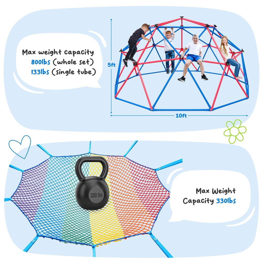 Climbing Dome with Climbing Ca - Kids Outdoor Monkey Bars recension och pris