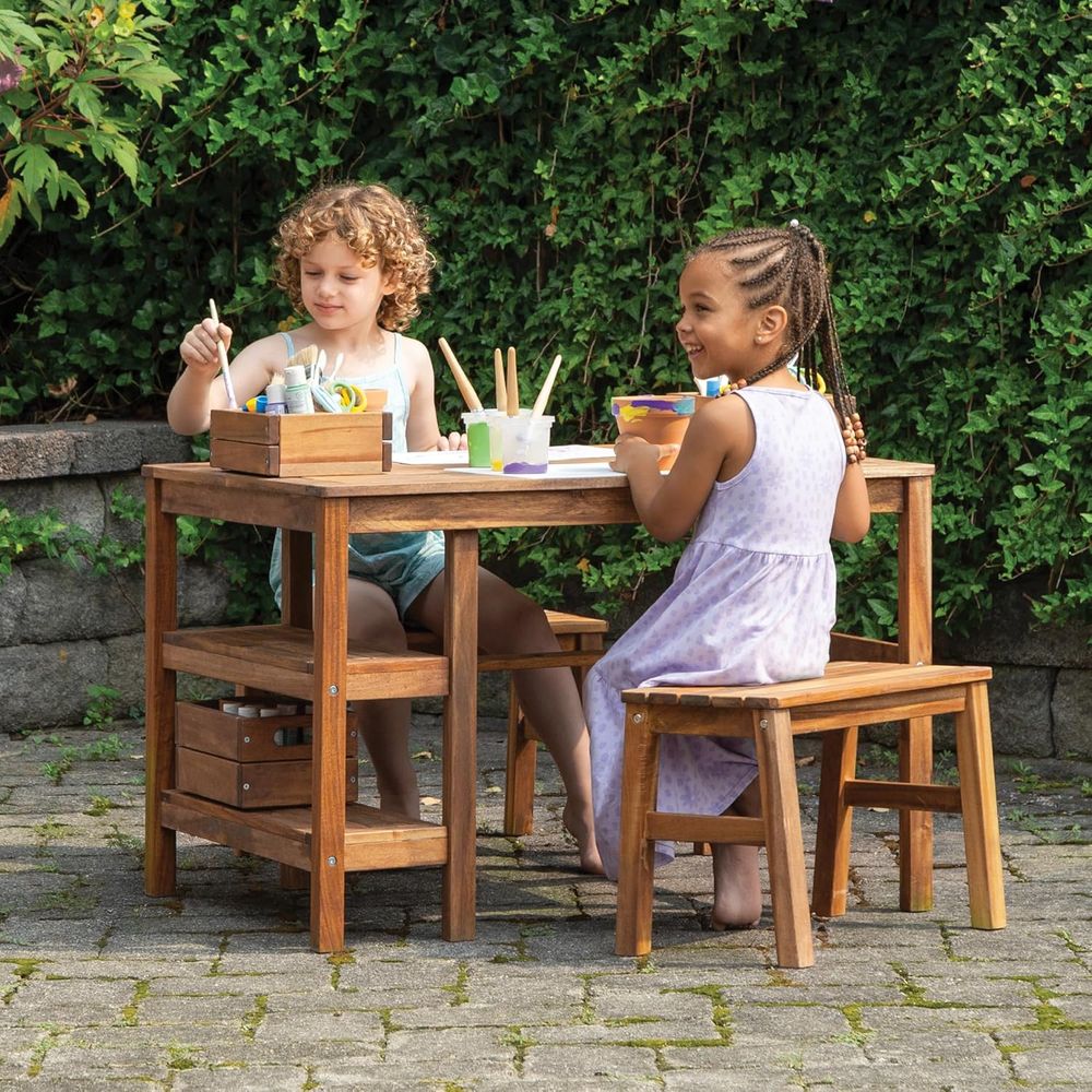 Kids Outdoor Crat Table and 2  - Kids Outdoor Picnic Table recension och pris