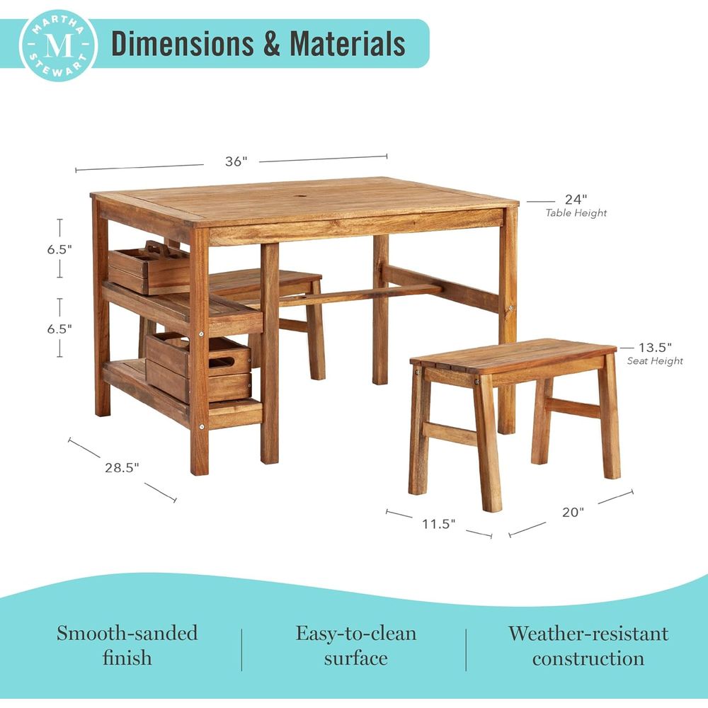 Kids Outdoor Crat Table and 2  - Kids Outdoor Picnic Table recension och pris