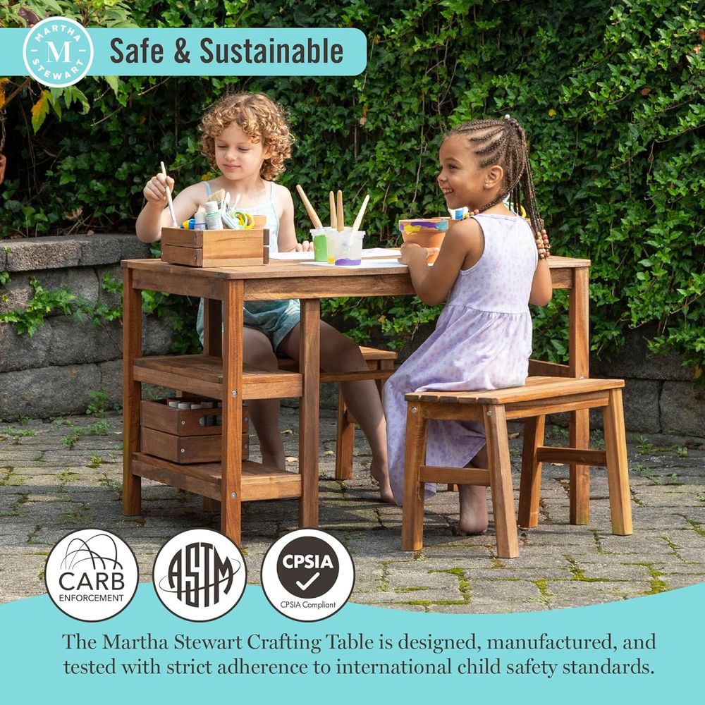 Kids Outdoor Crat Table and 2  - Kids Outdoor Picnic Table recension och pris