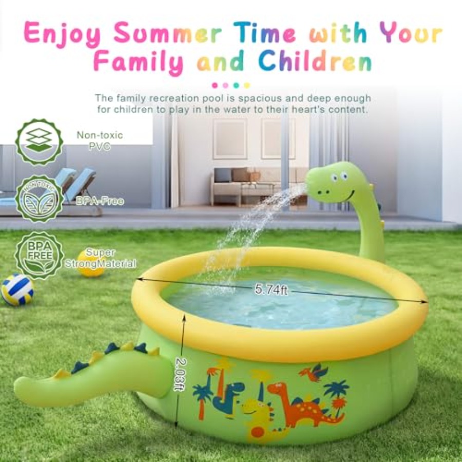 Dinosaur Inflatable Kiddie Poo - Sprinkler Splash Pad recension och pris