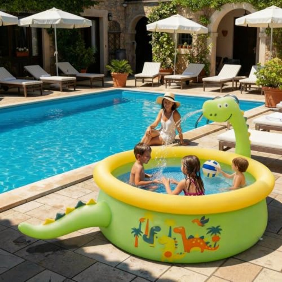 Dinosaur Inflatable Kiddie Poo - Sprinkler Splash Pad recension och pris
