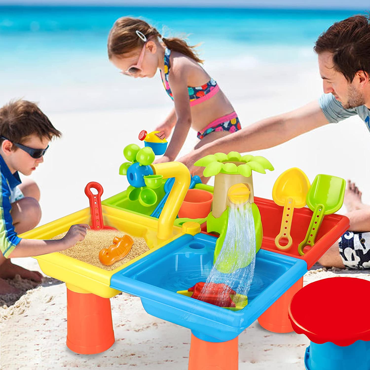 Beach Table Sand Play Toys Chi - Kids Outdoor Picnic Table recension och pris