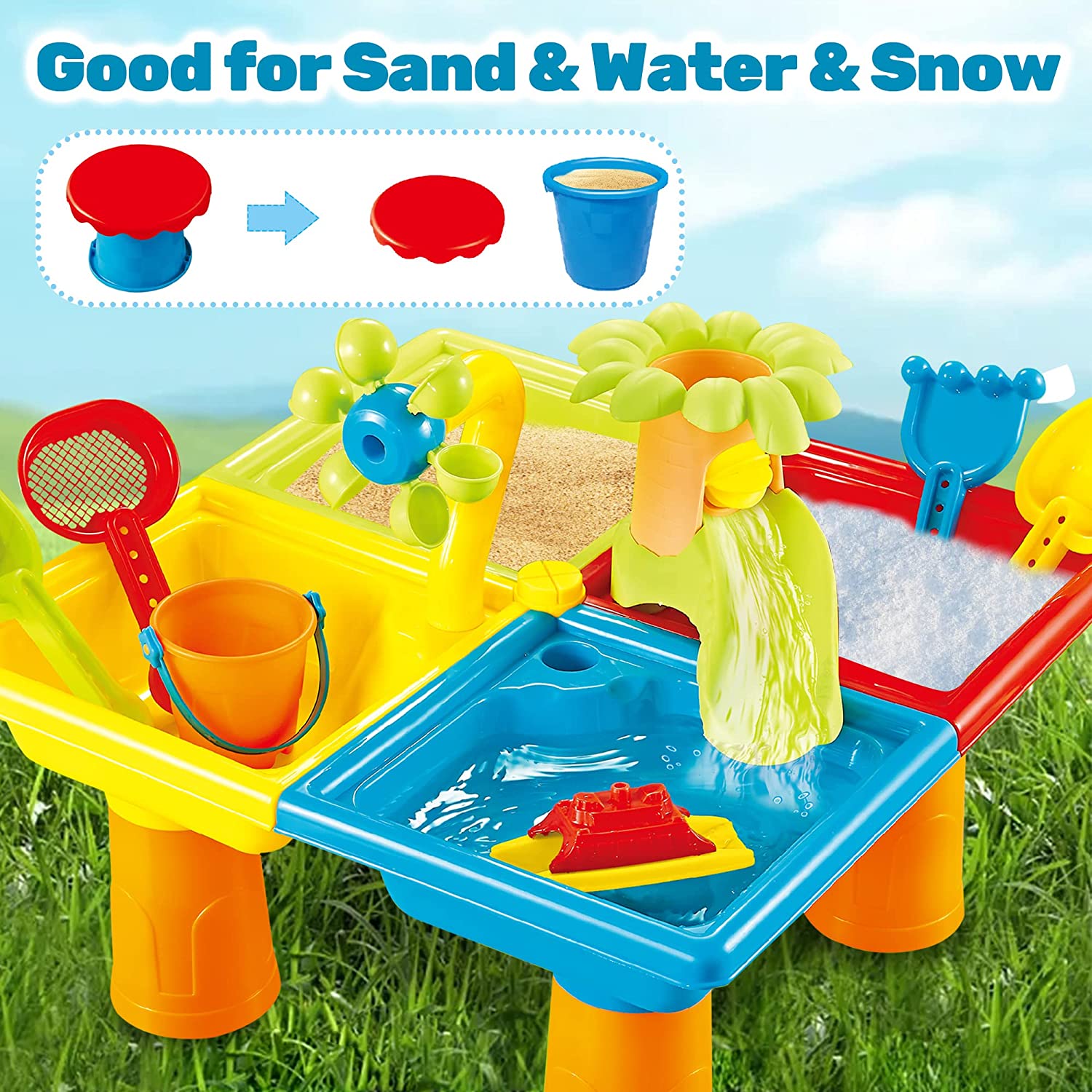 Beach Table Sand Play Toys Chi - Kids Outdoor Picnic Table recension och pris