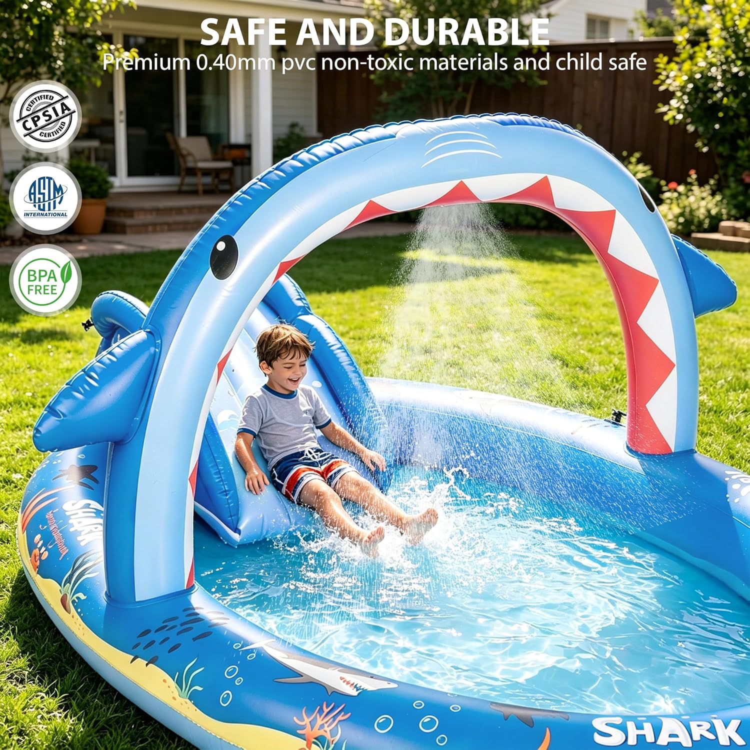 Inflatable Shark Splash Pad wi - Sprinkler Splash Pad recension och pris
