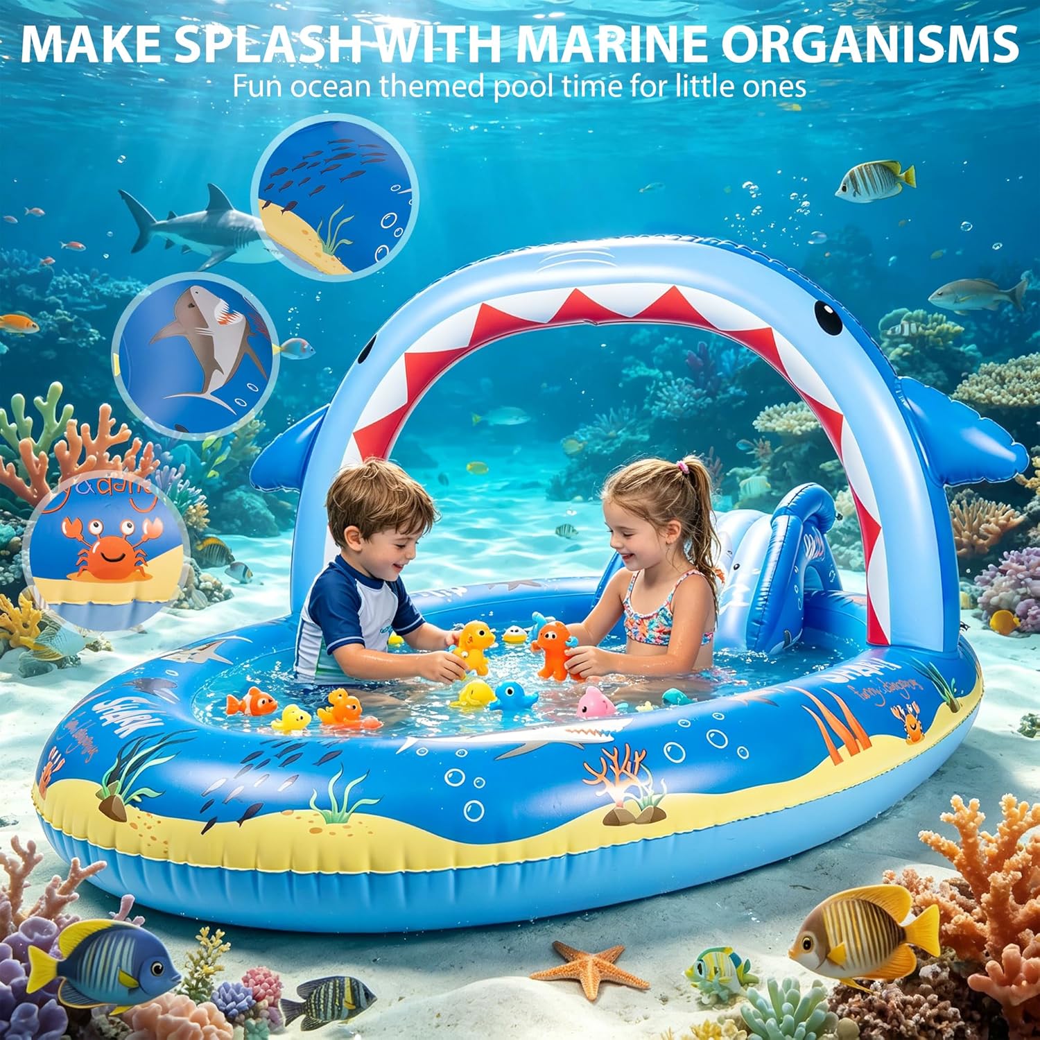 Inflatable Shark Splash Pad wi - Sprinkler Splash Pad recension och pris