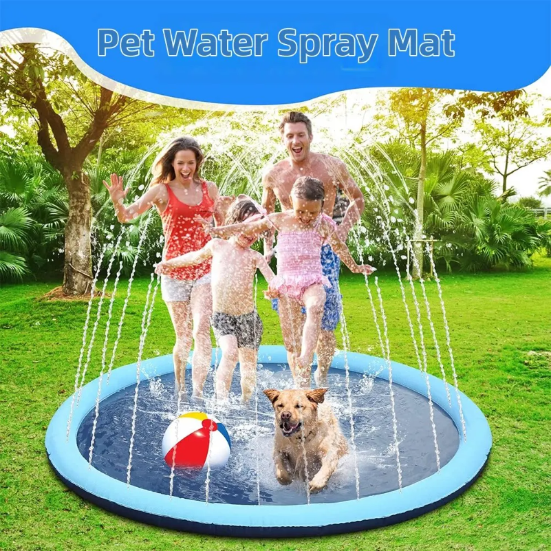 150cm Thickened Anti-Slip Pet  - Sprinkler Splash Pad recension och pris