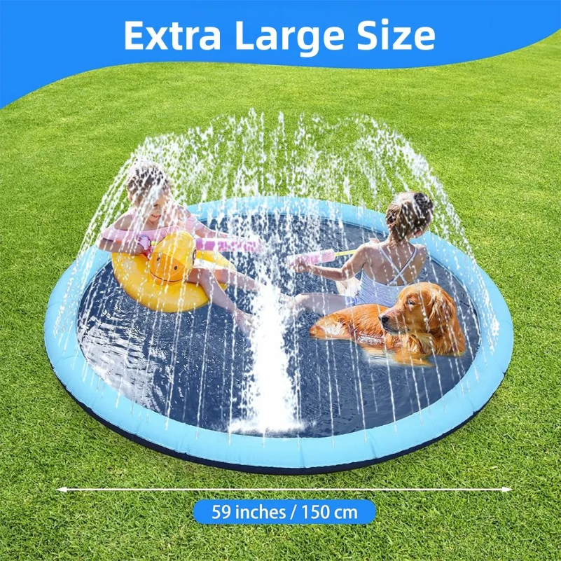 150cm Thickened Anti-Slip Pet  - Sprinkler Splash Pad recension och pris
