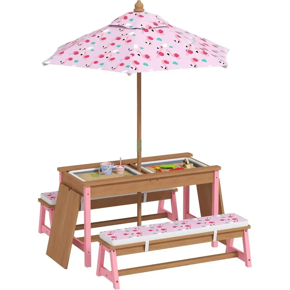 Wooden Picnic Table Set with U - Kids Outdoor Picnic Table recension och pris