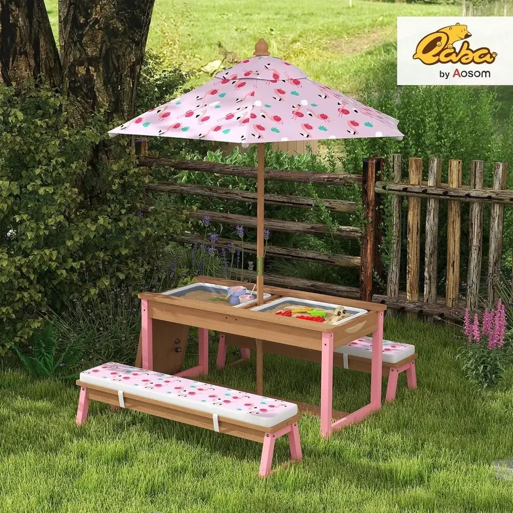Wooden Picnic Table Set with U - Kids Outdoor Picnic Table recension och pris