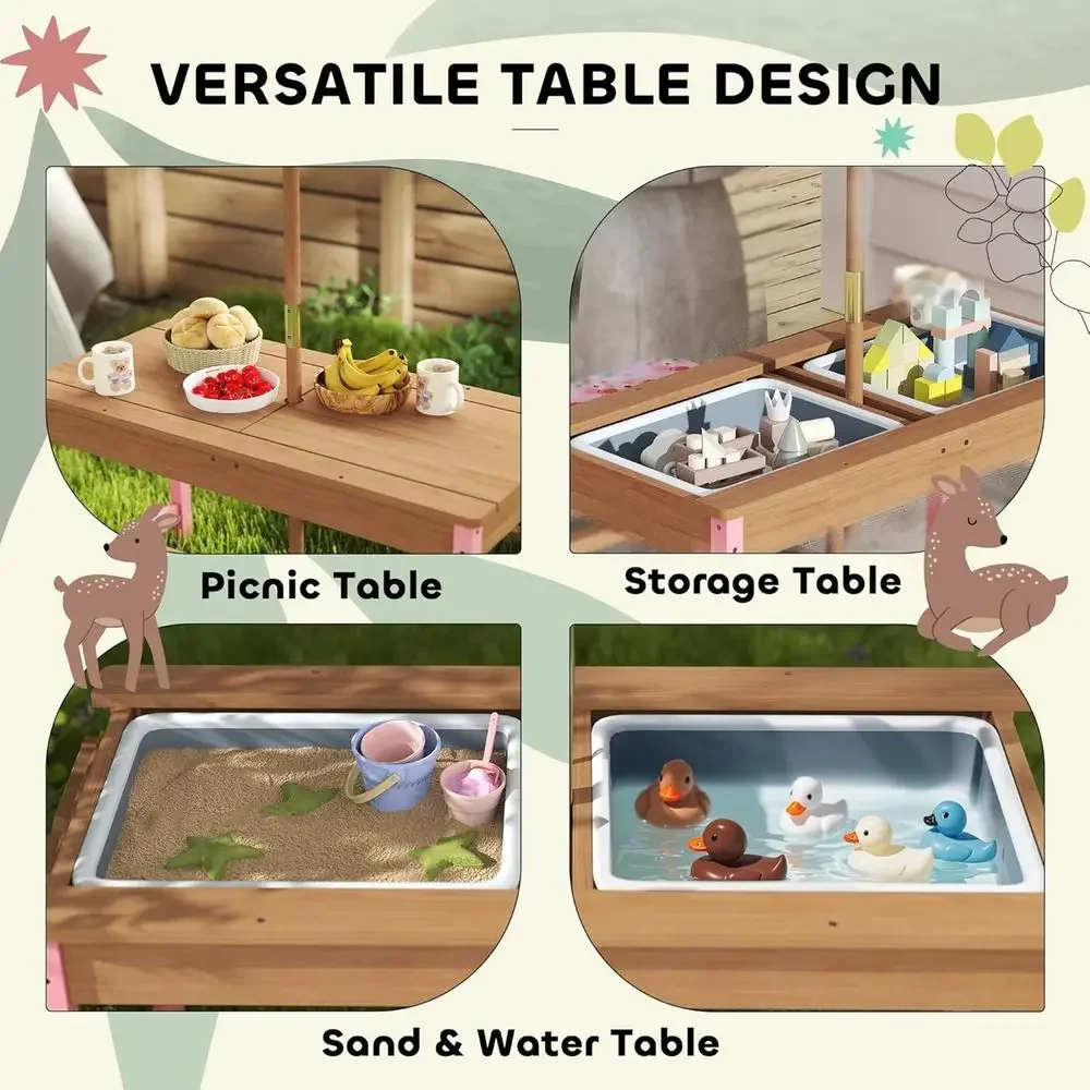 Wooden Picnic Table Set with U - Kids Outdoor Picnic Table recension och pris
