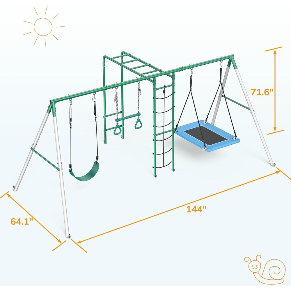 Swing Sets or Backyard with Mo - Kids Outdoor Monkey Bars recension och pris