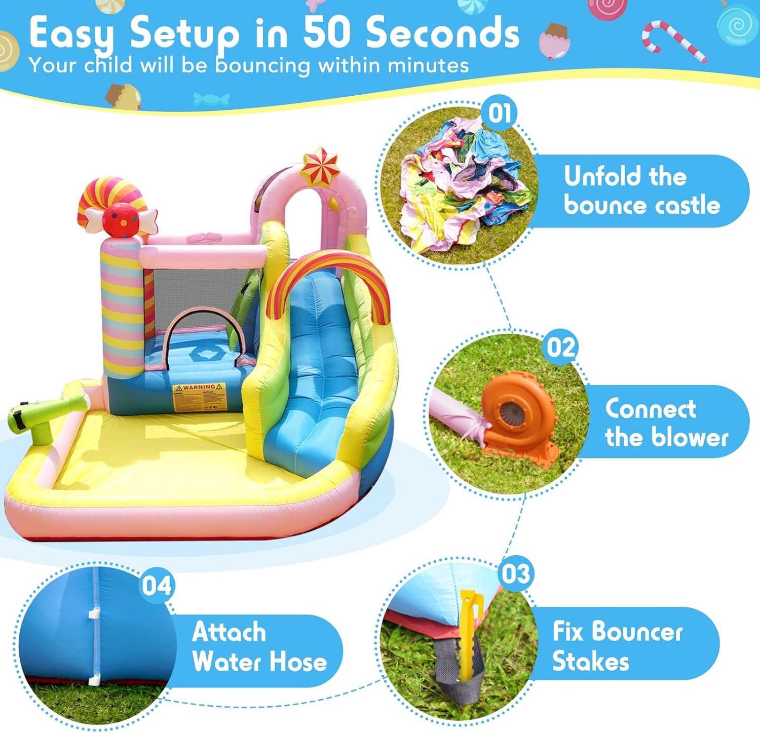 Kids Inflatable Water Slide Bo - Kids Outdoor Climbing Wall recension och pris