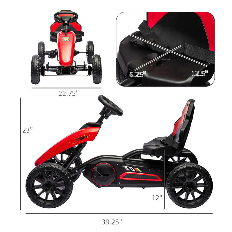 Aosom Kids Pedal Go Kart w/ Sw - Go Kart Pedal Kids recension och pris