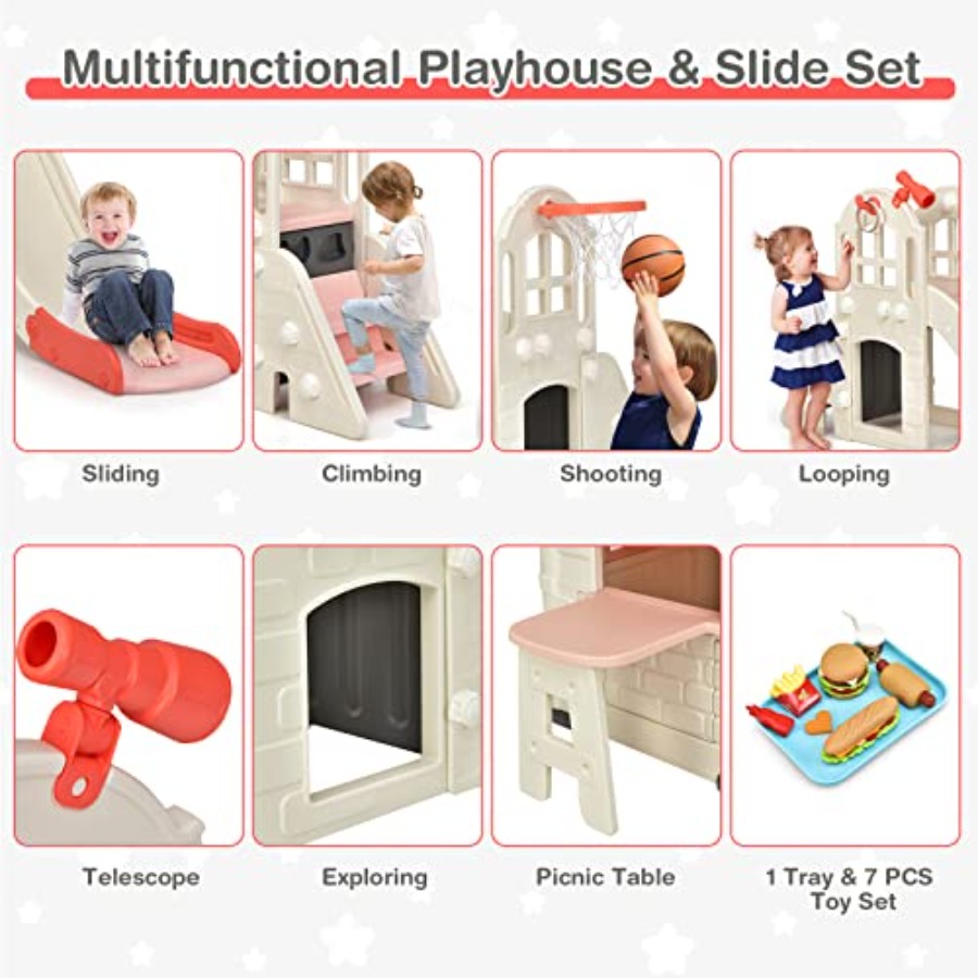 Outdoor kids playhouse and sli - Kids Outdoor Picnic Table recension och pris