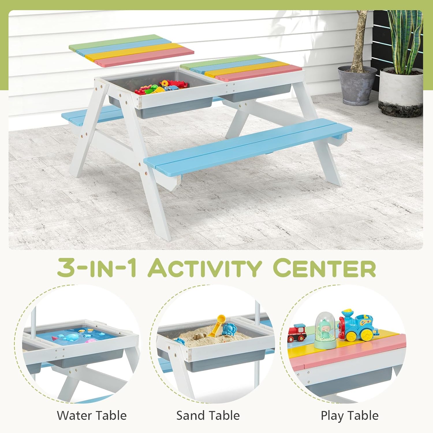 Kids Picnic Table, 4 in 1 Outd - Kids Outdoor Picnic Table recension och pris