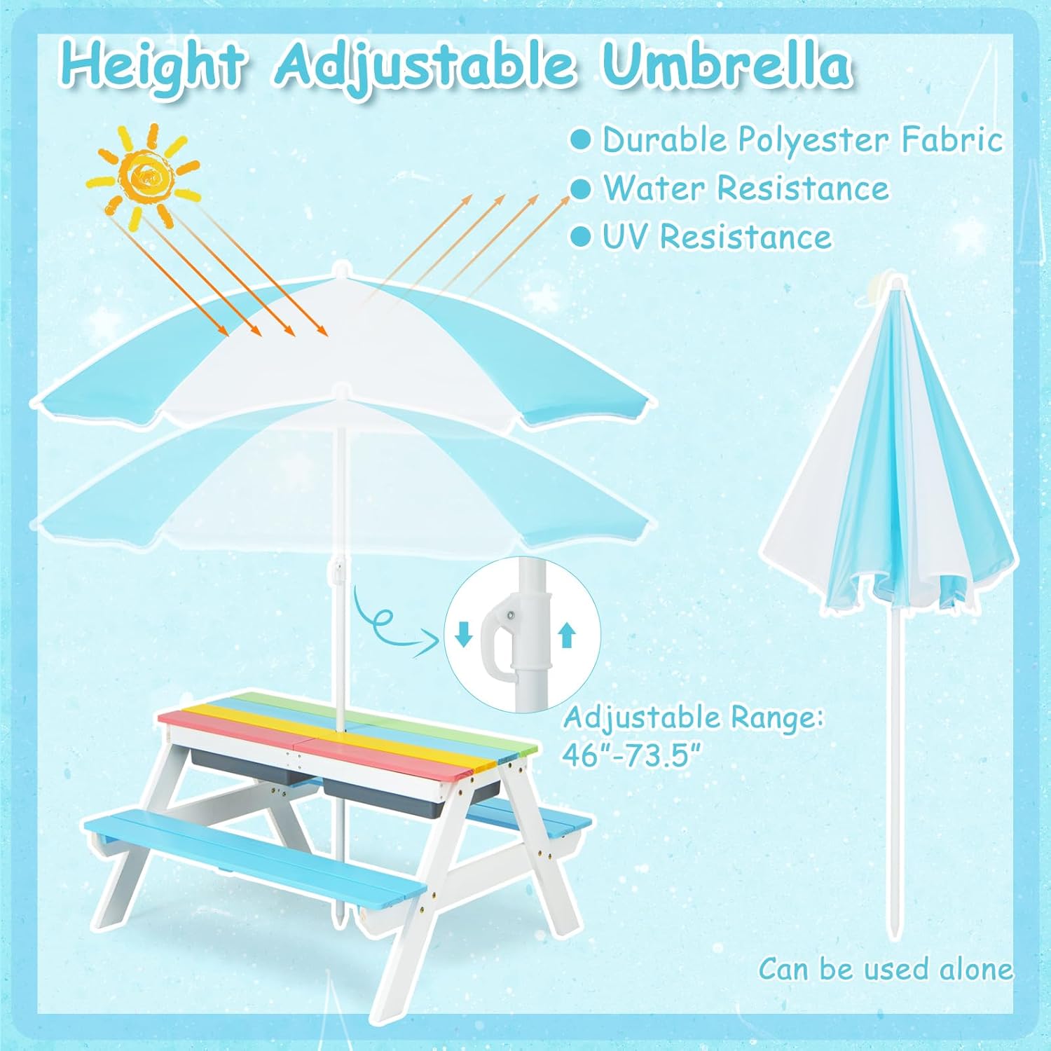Kids Picnic Table, 4 in 1 Outd - Kids Outdoor Picnic Table recension och pris