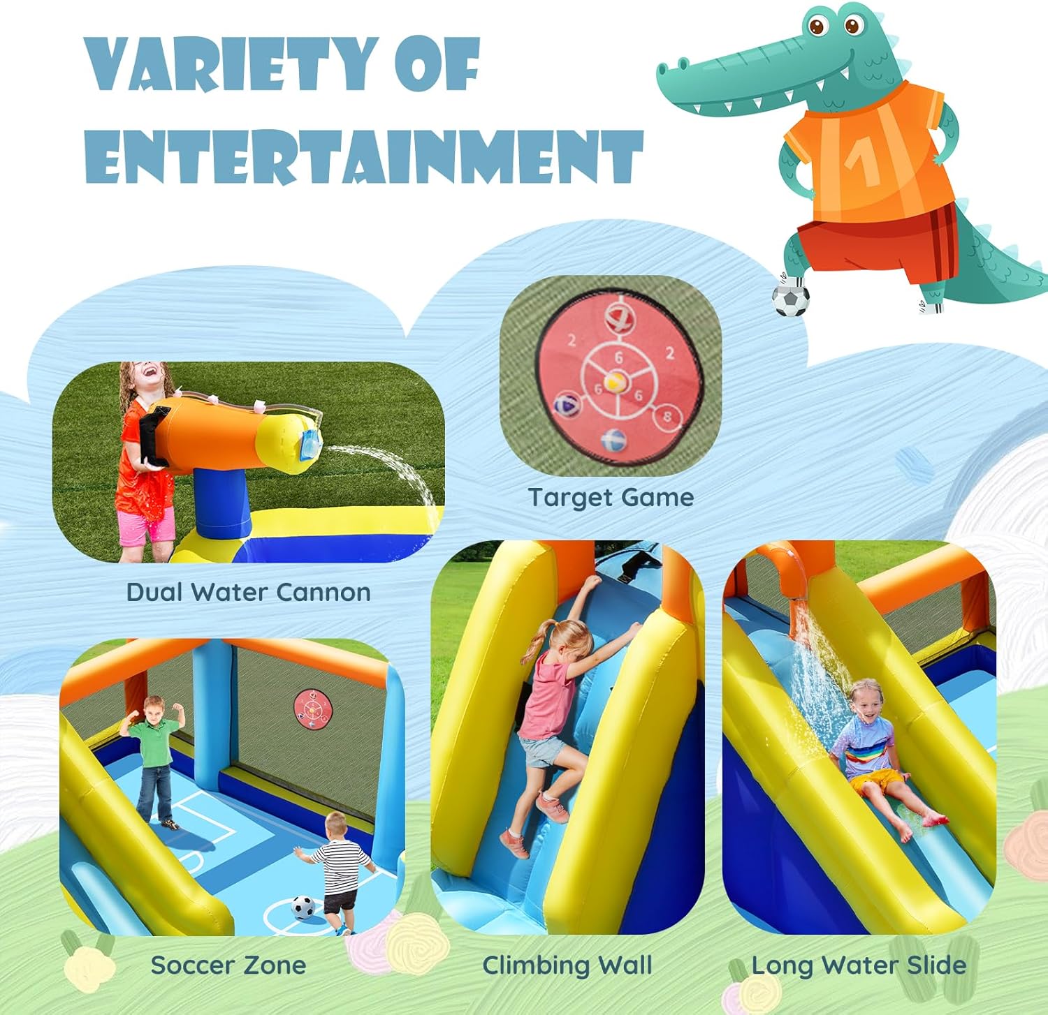 Giant Inflatable Water Slide B - Kids Outdoor Climbing Wall recension och pris