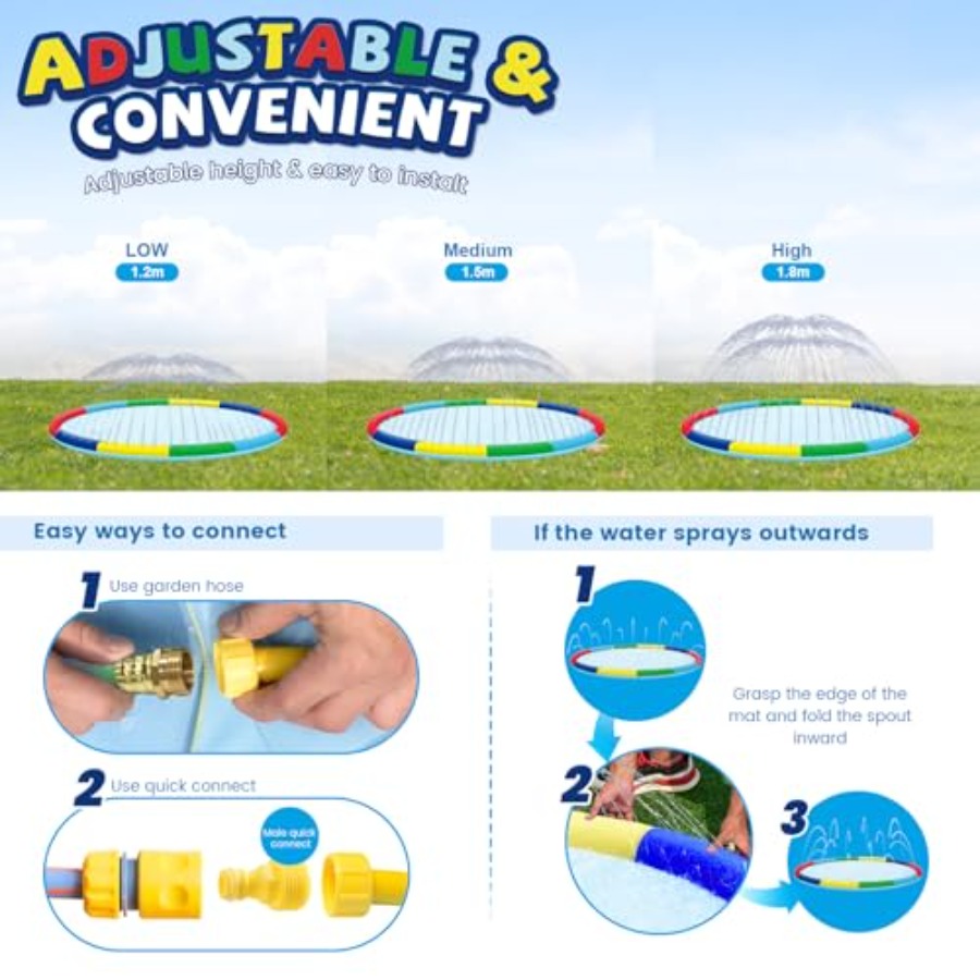 10.5 FT Large Splash Pad for A - Sprinkler Splash Pad recension och pris