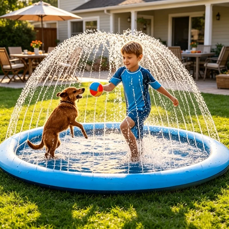 170×180cm Large Water Splash P - Sprinkler Splash Pad recension och pris