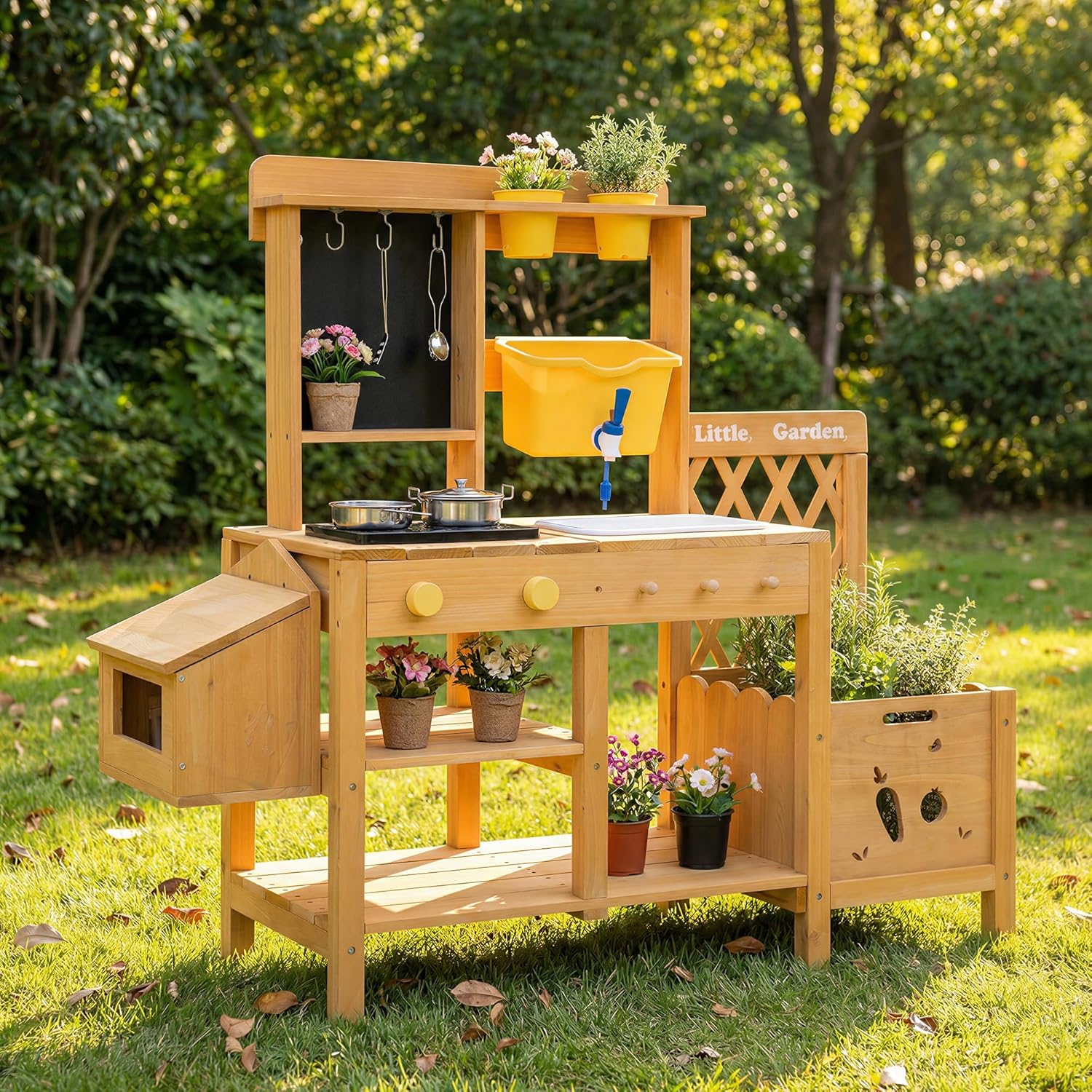 Wooden Mud Kitchen for Kids, O - Kids Outdoor Water Table recension och pris