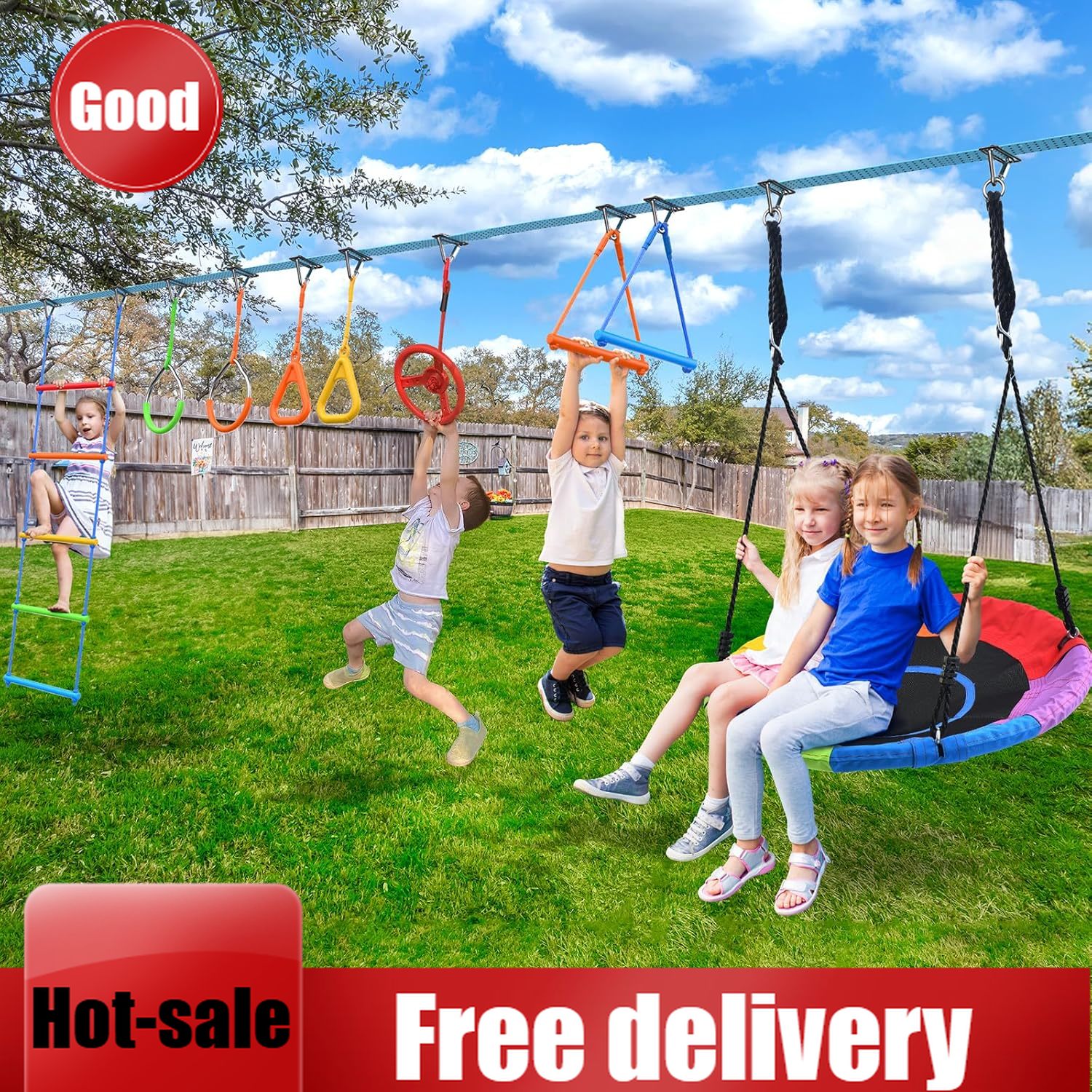 Activity priceHapfan 50 FT Nin - Kids Outdoor Ninja Warrior Course recension och pris