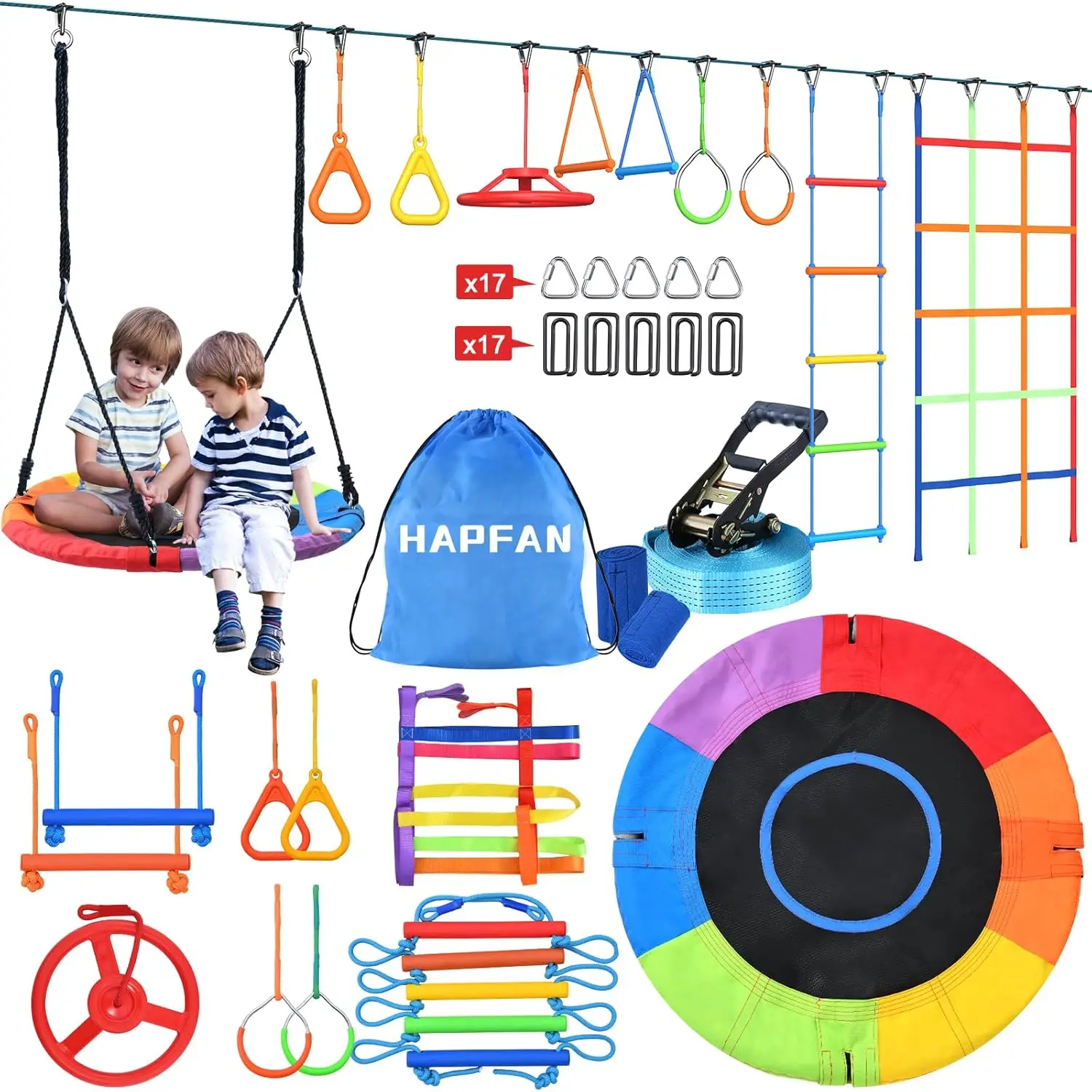 Activity priceHapfan 50 FT Nin - Kids Outdoor Ninja Warrior Course recension och pris