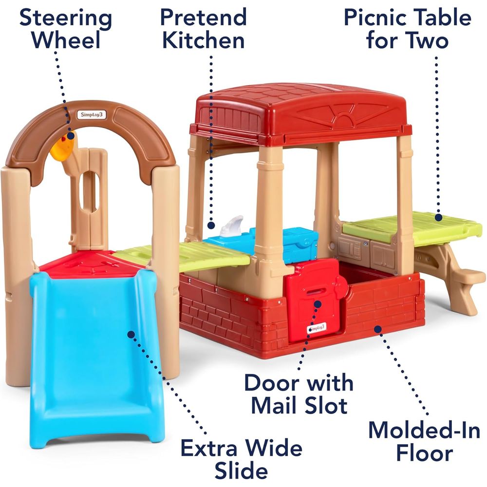 Simplay3 Sunny Slide and Climb - Kids Outdoor Picnic Table recension och pris