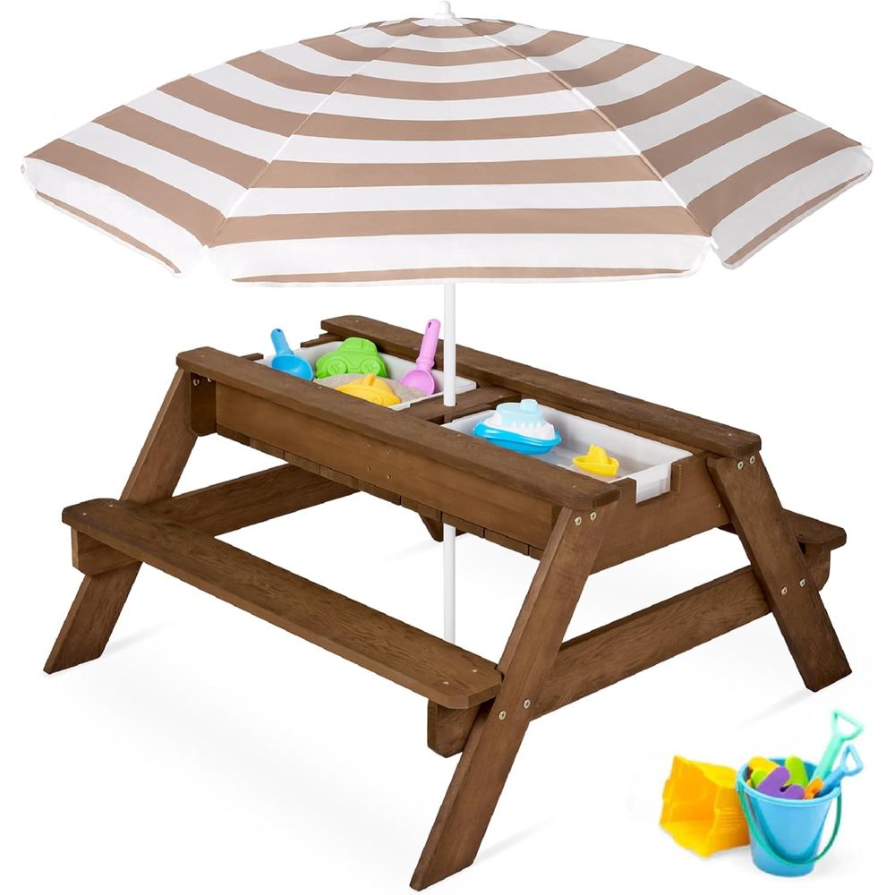 Kids Picnic Table with Umbrell - Kids Outdoor Picnic Table recension och pris