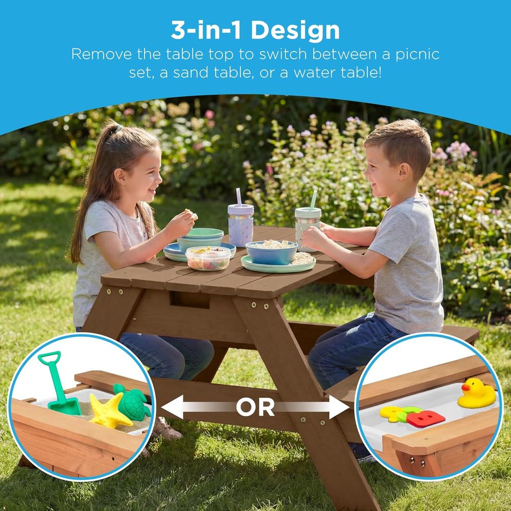 Kids Picnic Table with Umbrell - Kids Outdoor Picnic Table recension och pris