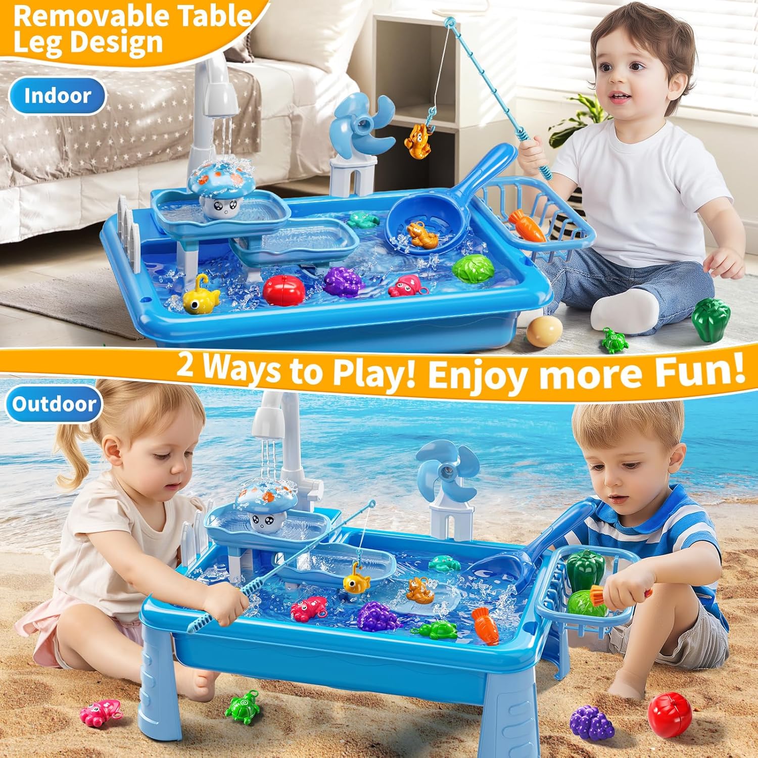Water Table Play Sink Toy for  - Kids Outdoor Picnic Table recension och pris