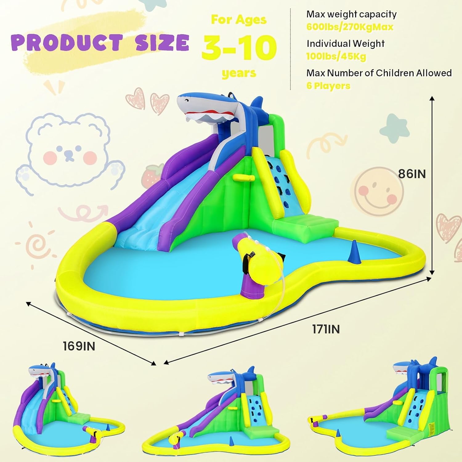 13x14FT Inflatable Bounce Hous - Kids Outdoor Climbing Wall recension och pris