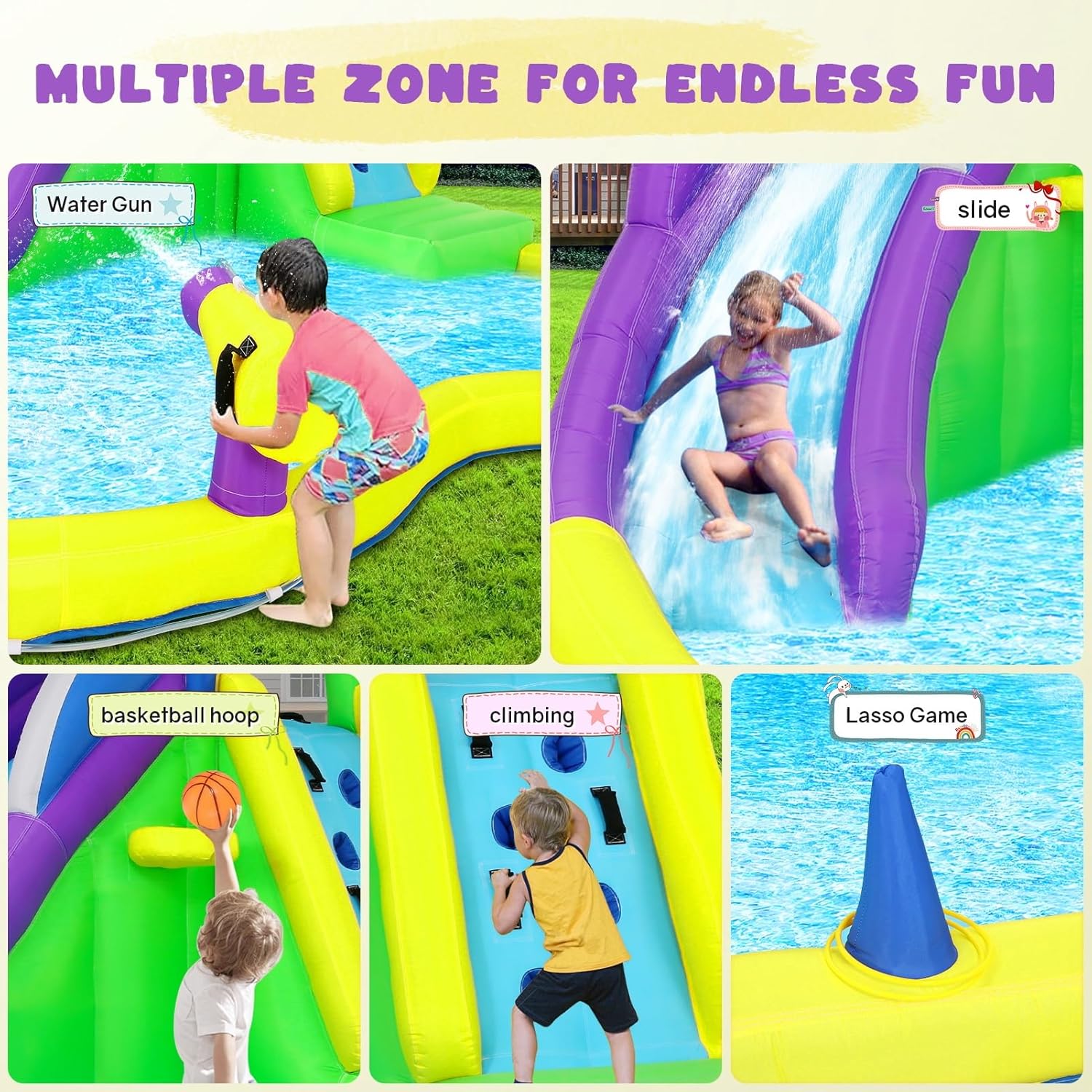 13x14FT Inflatable Bounce Hous - Kids Outdoor Climbing Wall recension och pris