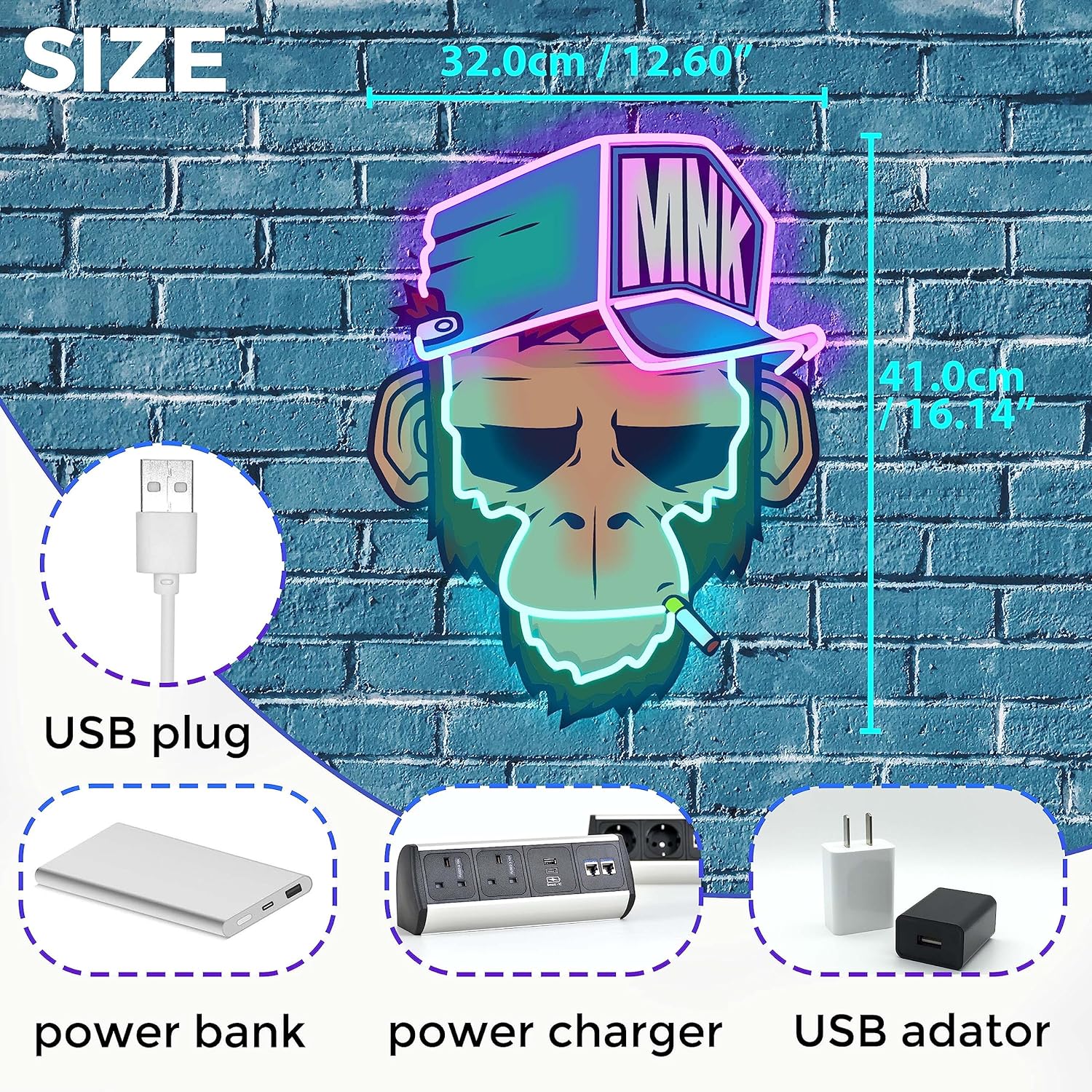 Cool Monkey with Hat Neon Sign - Kids Outdoor Monkey Bars recension och pris