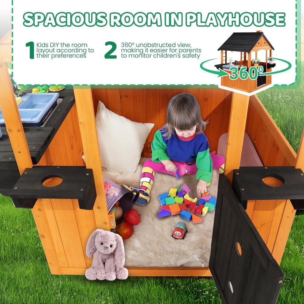 MOR Kids Outdoor Playhouse wit - Kids Outdoor Picnic Table recension och pris