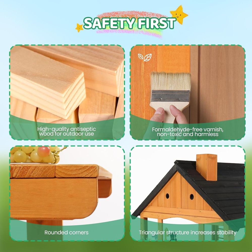 MOR Kids Outdoor Playhouse wit - Kids Outdoor Picnic Table recension och pris
