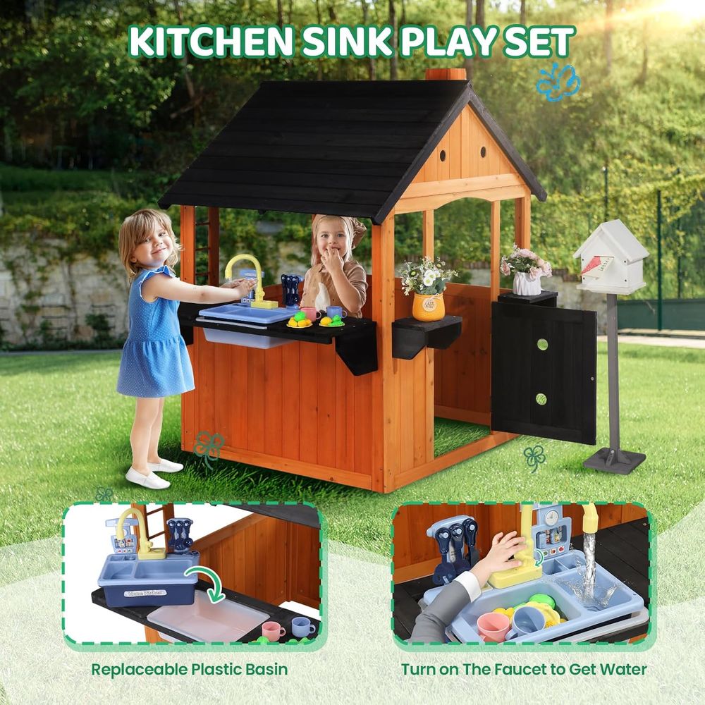 MOR Kids Outdoor Playhouse wit - Kids Outdoor Picnic Table recension och pris
