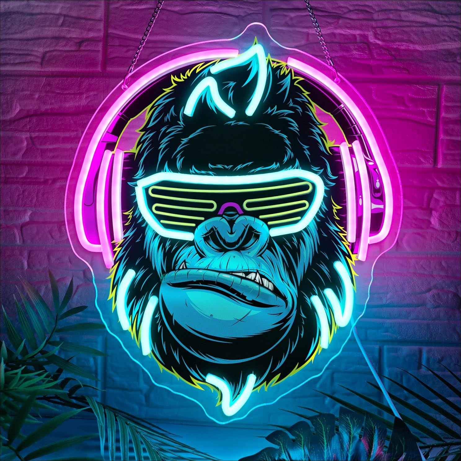 Monkey Gamer Neon Sign USB Dim - Kids Outdoor Monkey Bars recension och pris