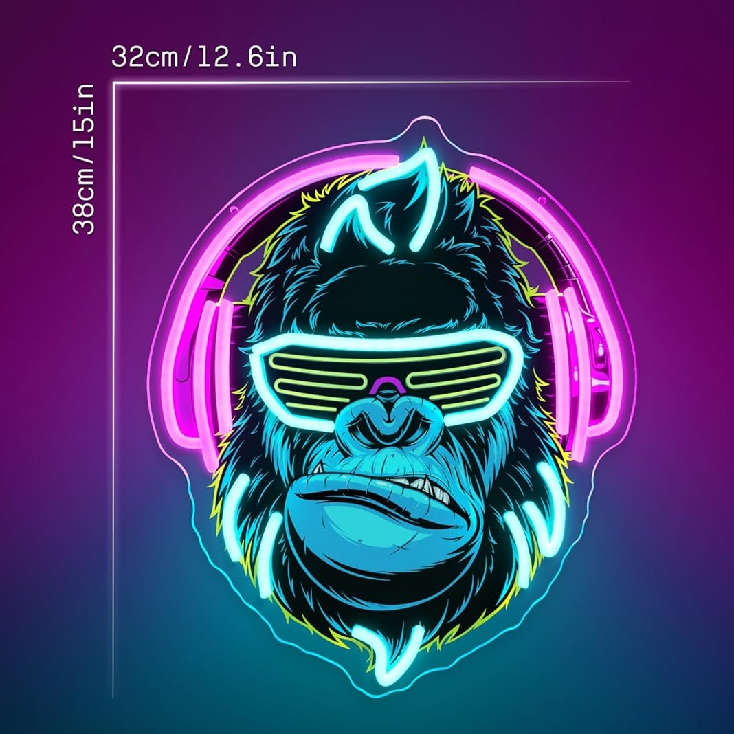 Monkey Gamer Neon Sign USB Dim - Kids Outdoor Monkey Bars recension och pris