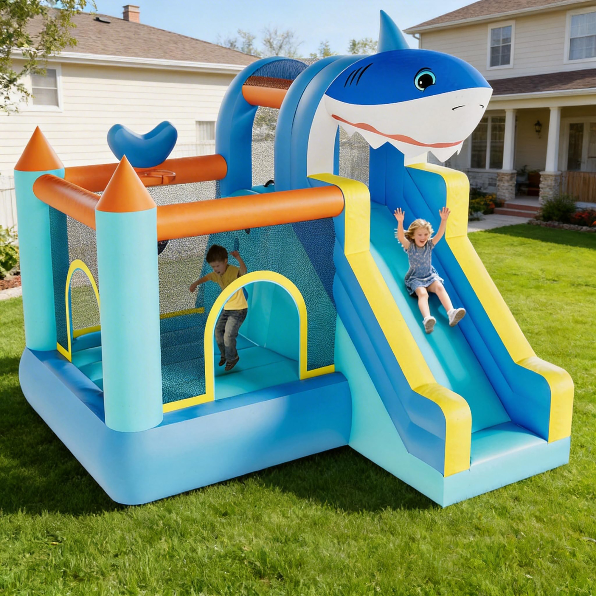 Inflatable Bounce House With S - Kids Outdoor Climbing Wall recension och pris