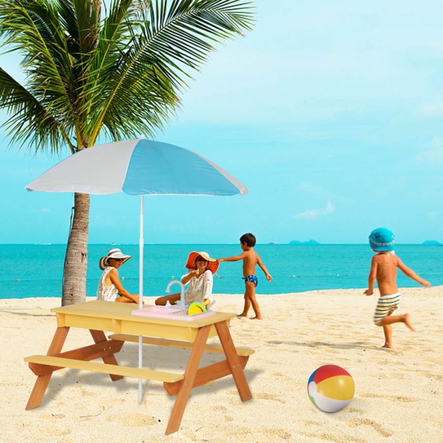 Outdoor 3-in-1 sand water tabl - Kids Outdoor Umbrella With Base recension och pris